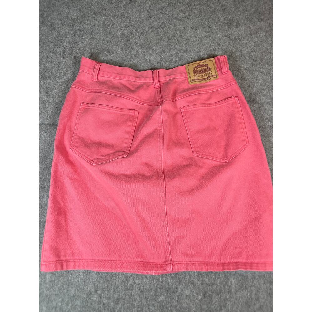 Vintage 90s Vermont Country Store Denim Jean Skirt Womens 16 Pink Cotton Grunge